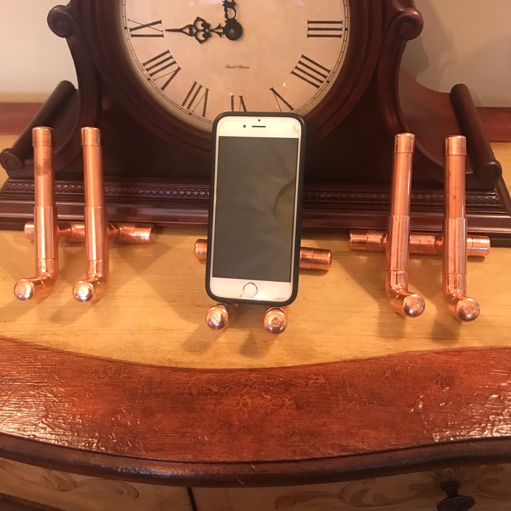 iPhone Stand Hand Made Industrial Copper